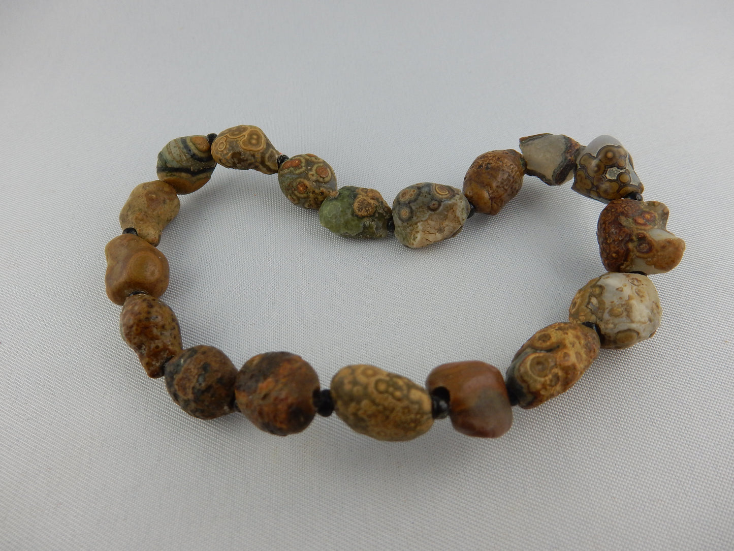 Natural desert-polished unique agate bracelet - nice "eyes" exposed by desert sands Gobi Desert