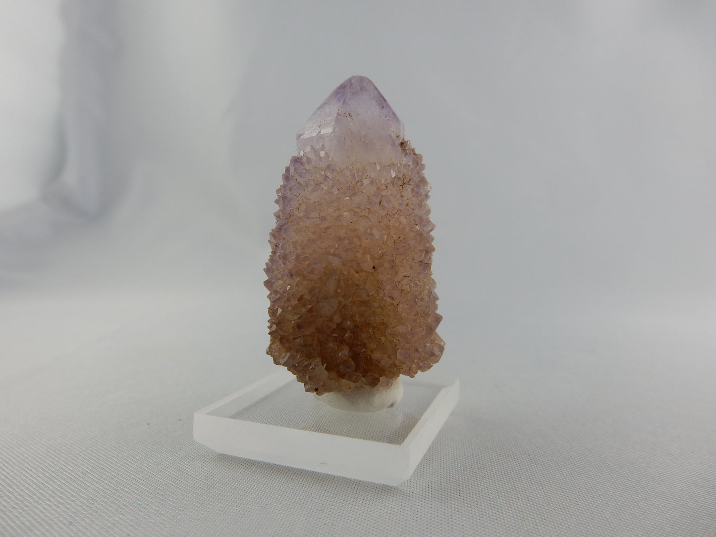 Small Scepter/Spirit Amethyst - length smothered with sparkly amethyst points and interesting original quartz "core"
