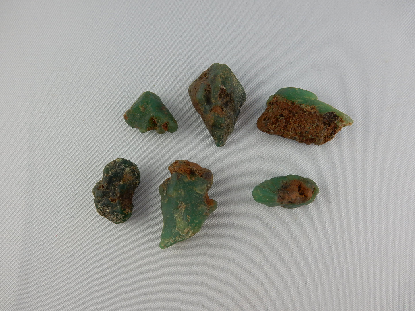 Very nice dark green colour of Chrysoprase "nuggets"