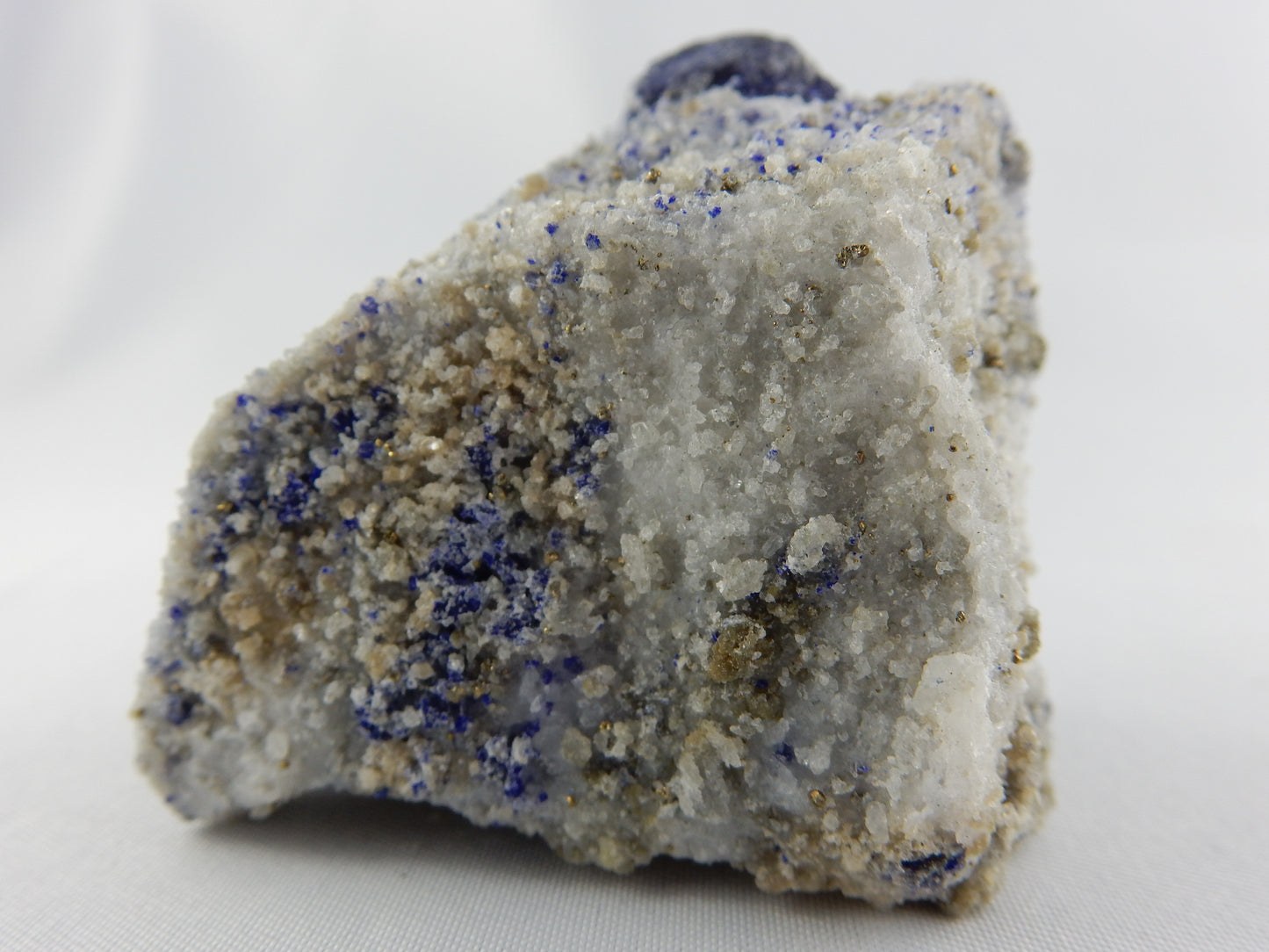 Lapis - Lazurite, Crystal on Calcite