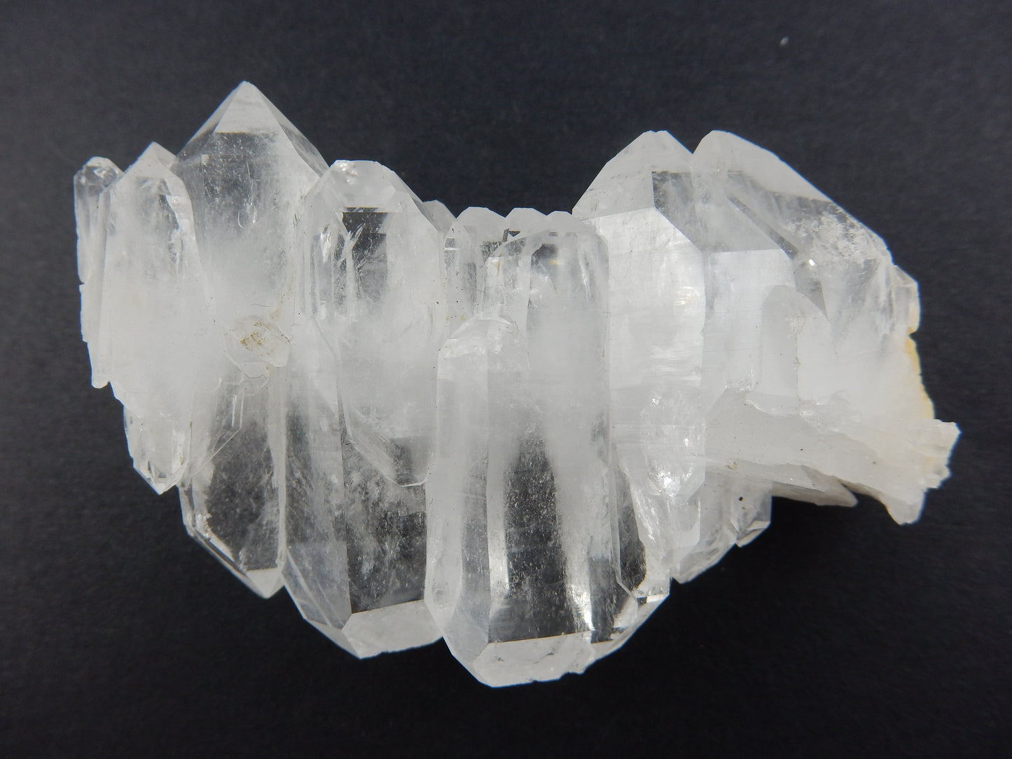 gemmy outstanding specimen of classic Faden Quartz - string of multiple double terminated tabbys strung along the faden line