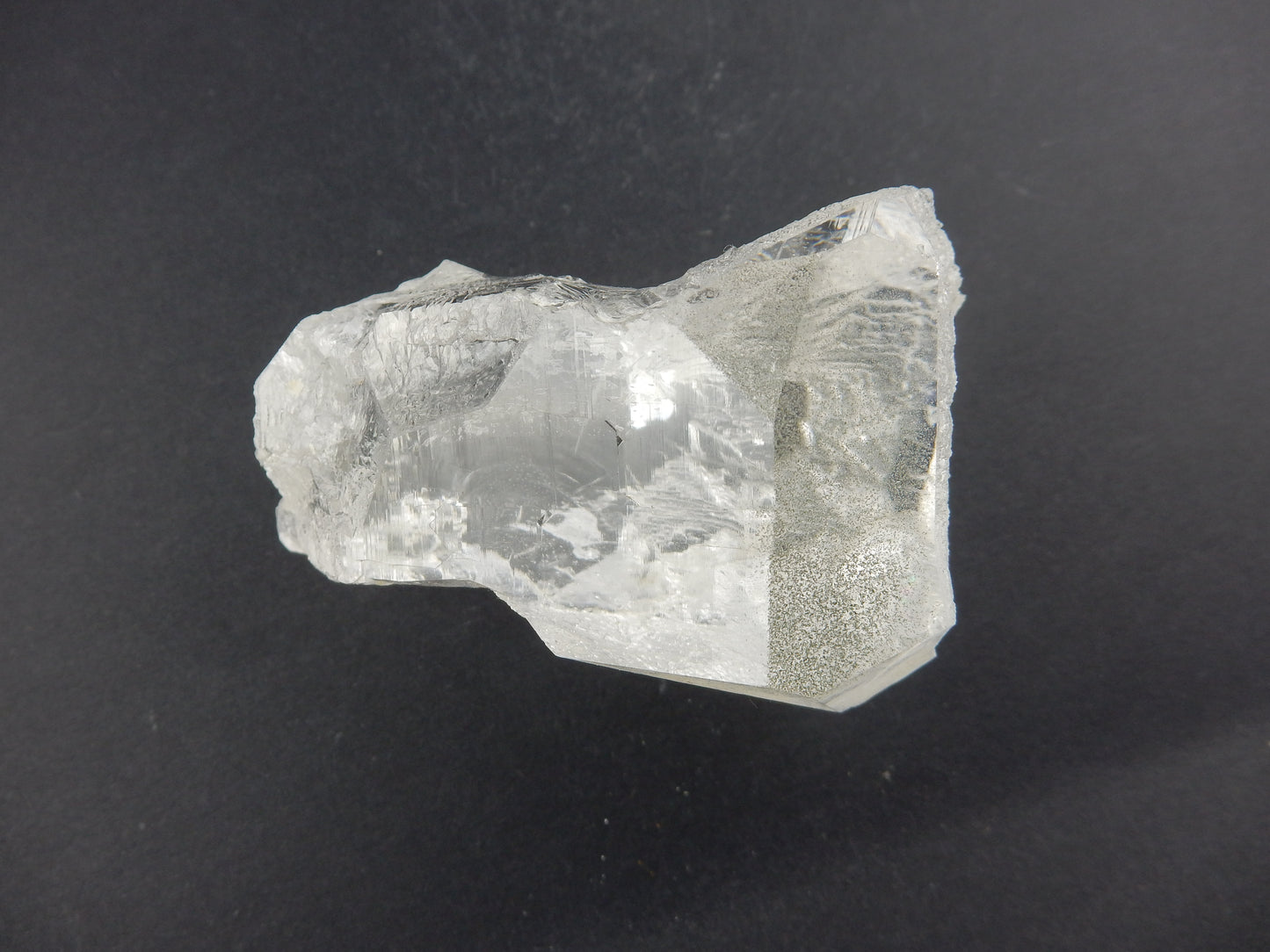 Switzerland glacier ice quartz - super water clear - with both termination and etched faces
