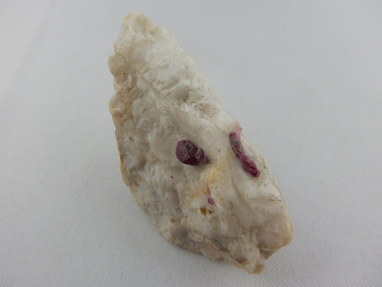 multiple double-terminated Ruby cluster with hematite inclusions at tips - multiple "sidecar" crystals all double terminated