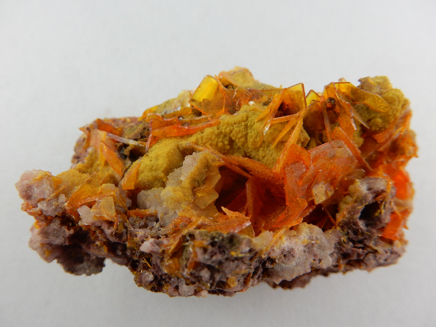 Wulfenite on Mimetite