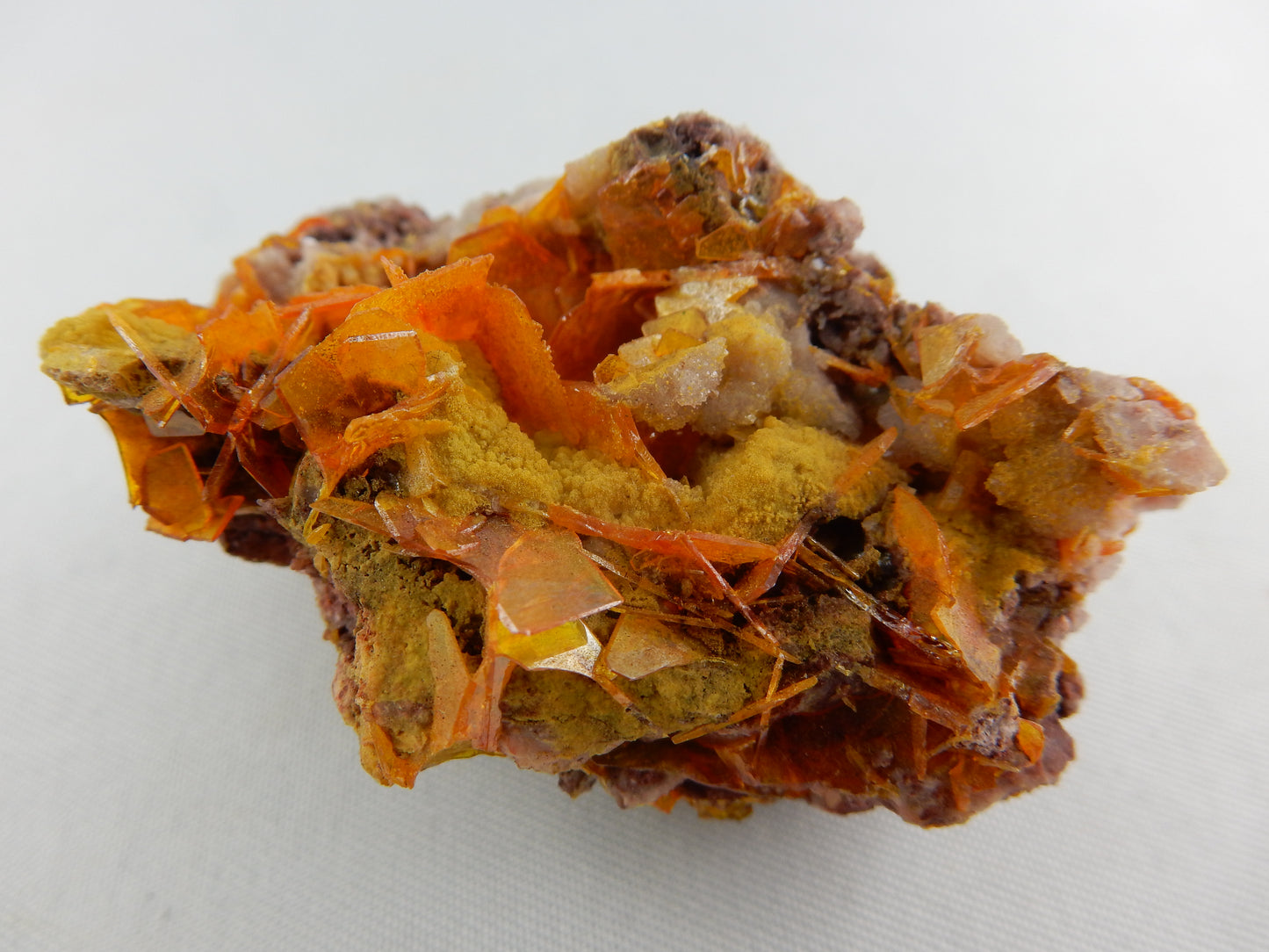 Wulfenite on Mimetite