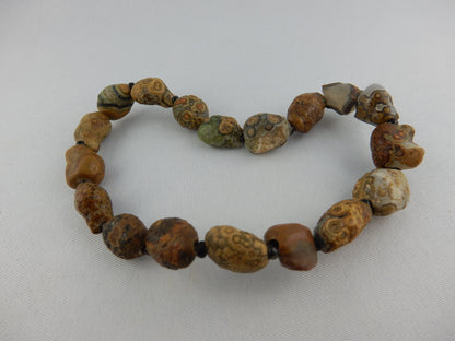 Natural desert-polished unique agate bracelet - nice "eyes" exposed by desert sands Gobi Desert