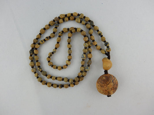 Natural Gobi desert polished tiny interesting beads with larger end-piece Agate