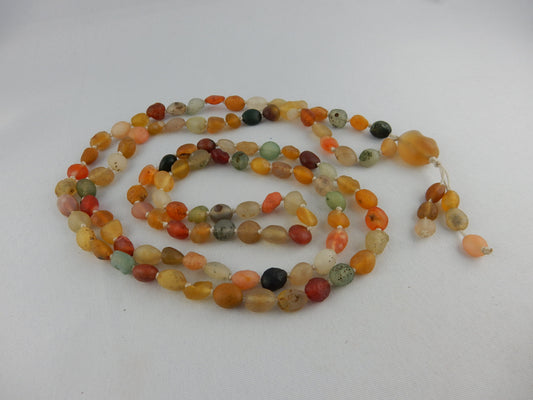 Gorgeous "108 Prayer Mala" Natural gobi desert polished bright translucent multi-coloured agate beads