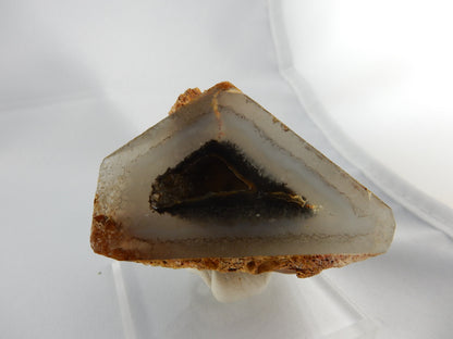 RARE agate in this amazing geometry from in-filling cleavage planes - only one place in world in Brasil