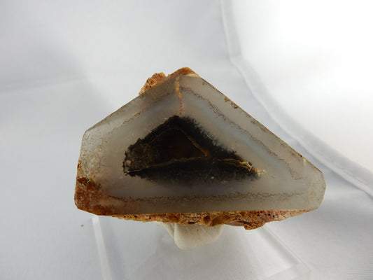 RARE agate in this amazing geometry from in-filling cleavage planes - only one place in world in Brasil