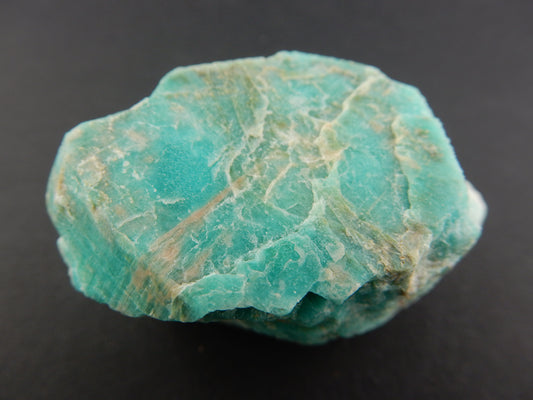 complete rich-green-blue Amazonite single crystal shape microcline feldspar - from classic locality Colorado