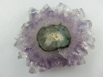 gemmy gorgeous rare amethyst stalactic slice - rimmed with gemmy big crystal halo