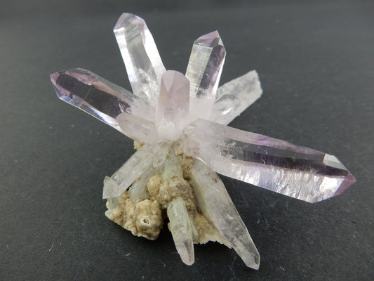 "Star-burst Flower" of gemmy clear amethyst with signature light purple tips - only from Vera Cruz