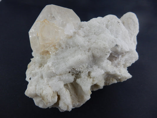 Complete double terminated beryl - goshenite light yellow or light pink morganite - on clevelandite matrix