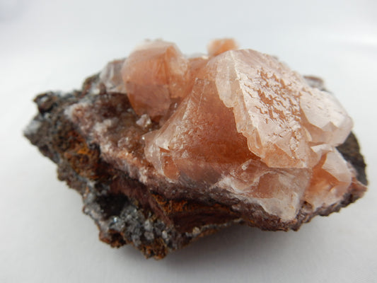 rarely-seen pink Calcite (by hematite inclusions) - great specimen mine Santa Eulalia Mexico
