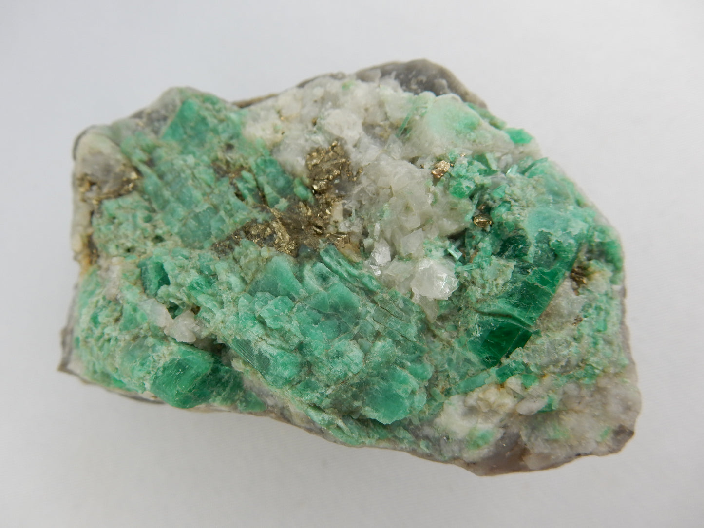 Emerald with Calcite and Pyrite