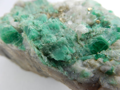 Emerald with Calcite and Pyrite