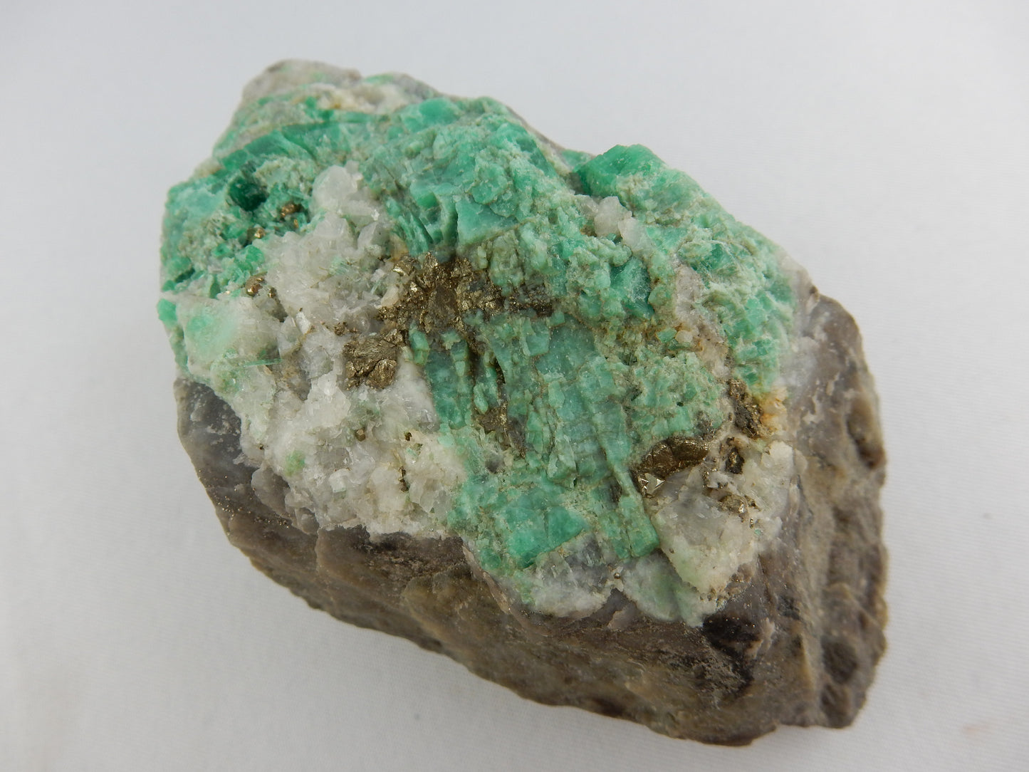 Emerald with Calcite and Pyrite
