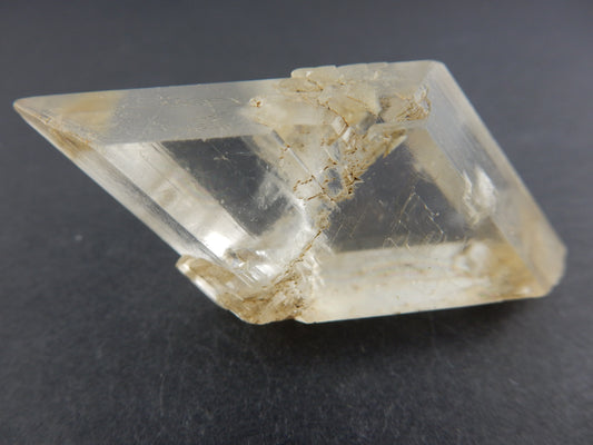 water clear modified cubo crystals cluster growing on darker base