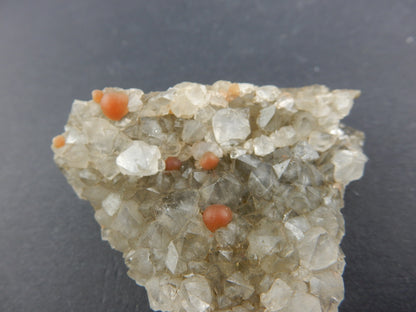 Fluorite Botryoidal Red balls on Quartz