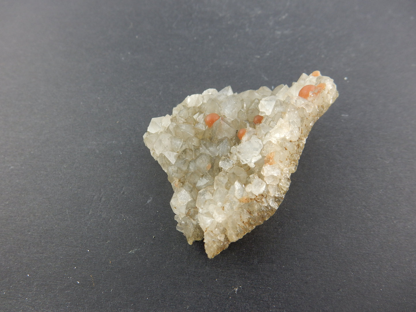 Fluorite Botryoidal Red balls on Quartz