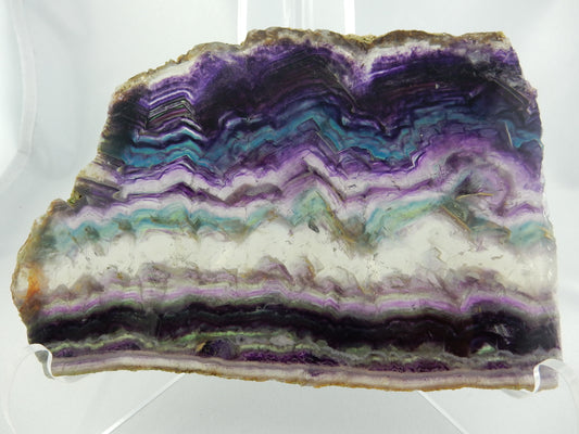 harmonious purple-green-blue-clear rainbow flourite fine polished plate