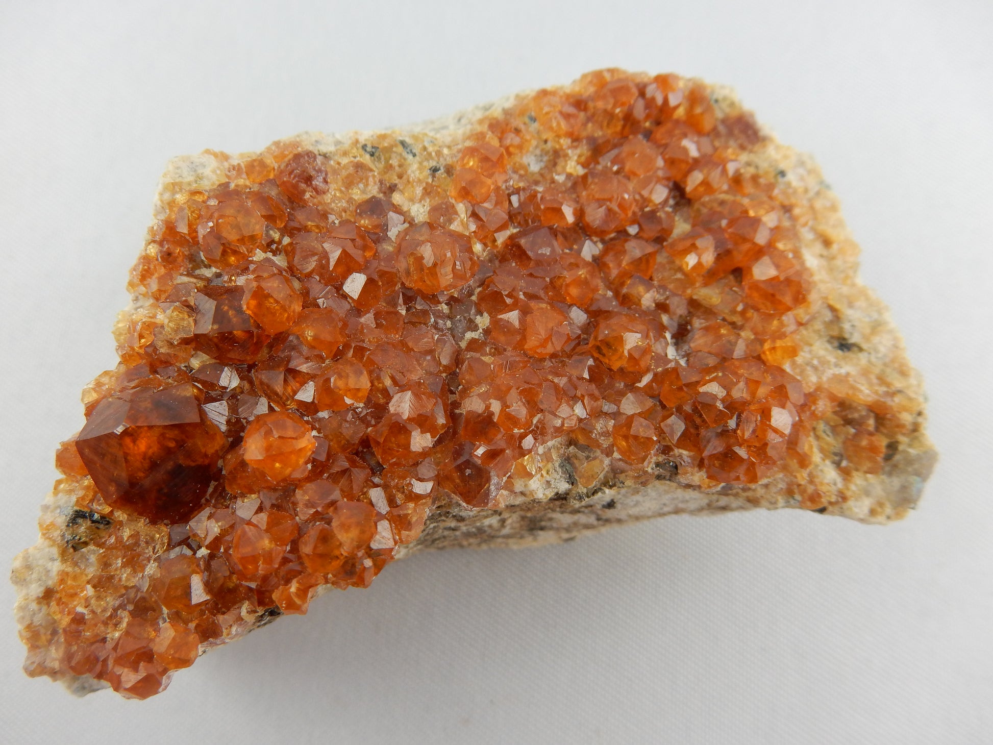 gemmy sparkly orange crystal garnet cluster from the famous locale of Tongbei, China
