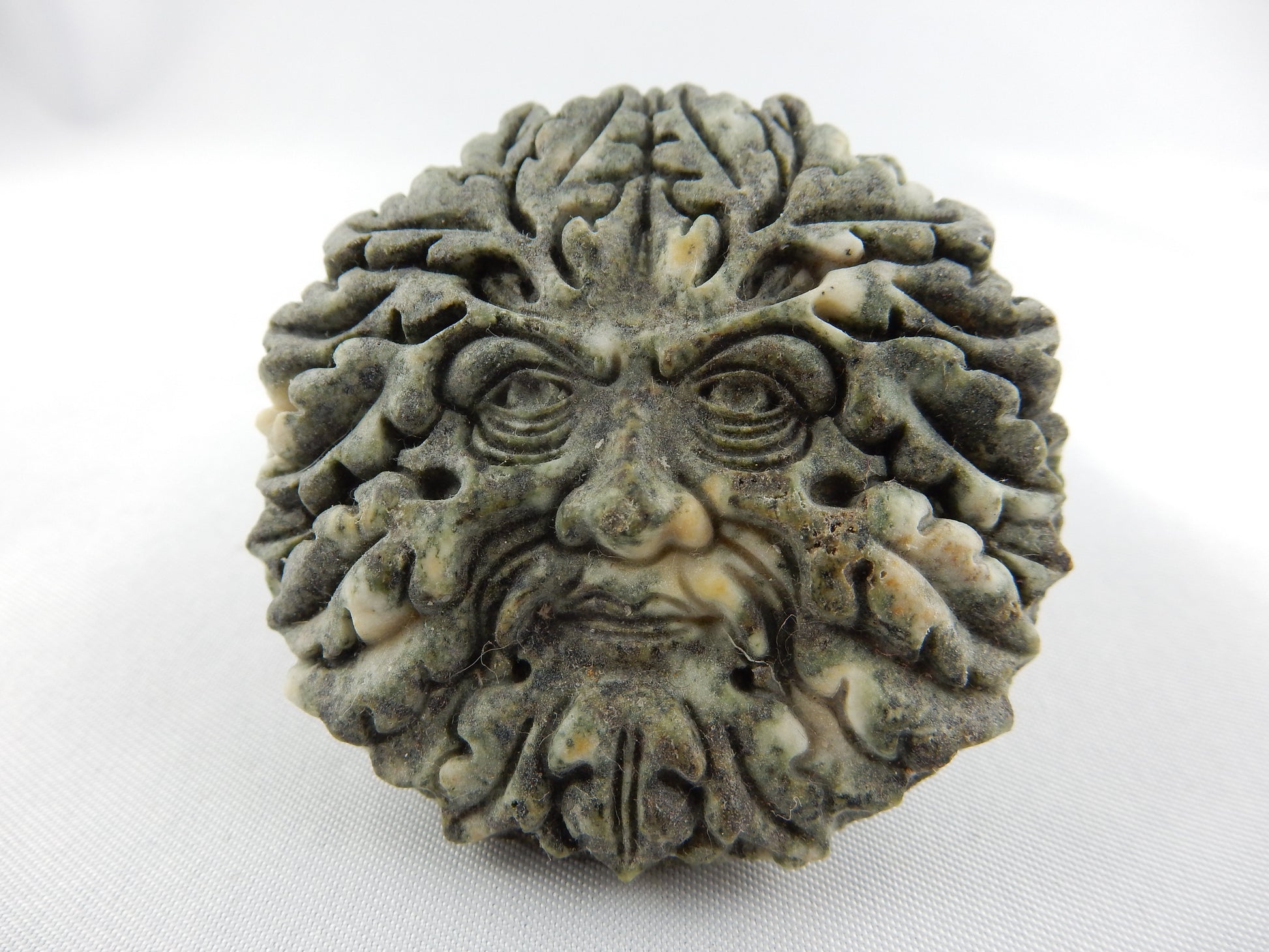 powerful Stonehenge bluestone - intricate carving green man - in Merlin's stone