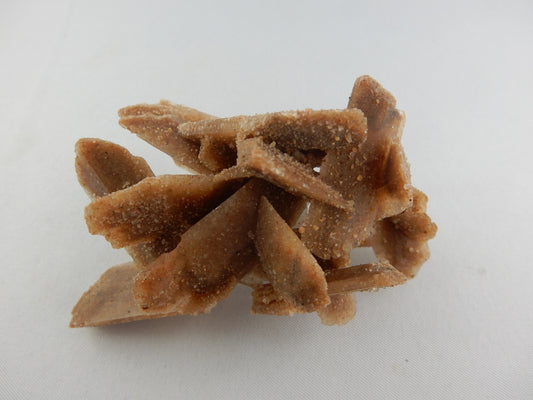 More rae crystal form of elongated double-terminated blades of Selenite (Gypsum) with sand visible inside