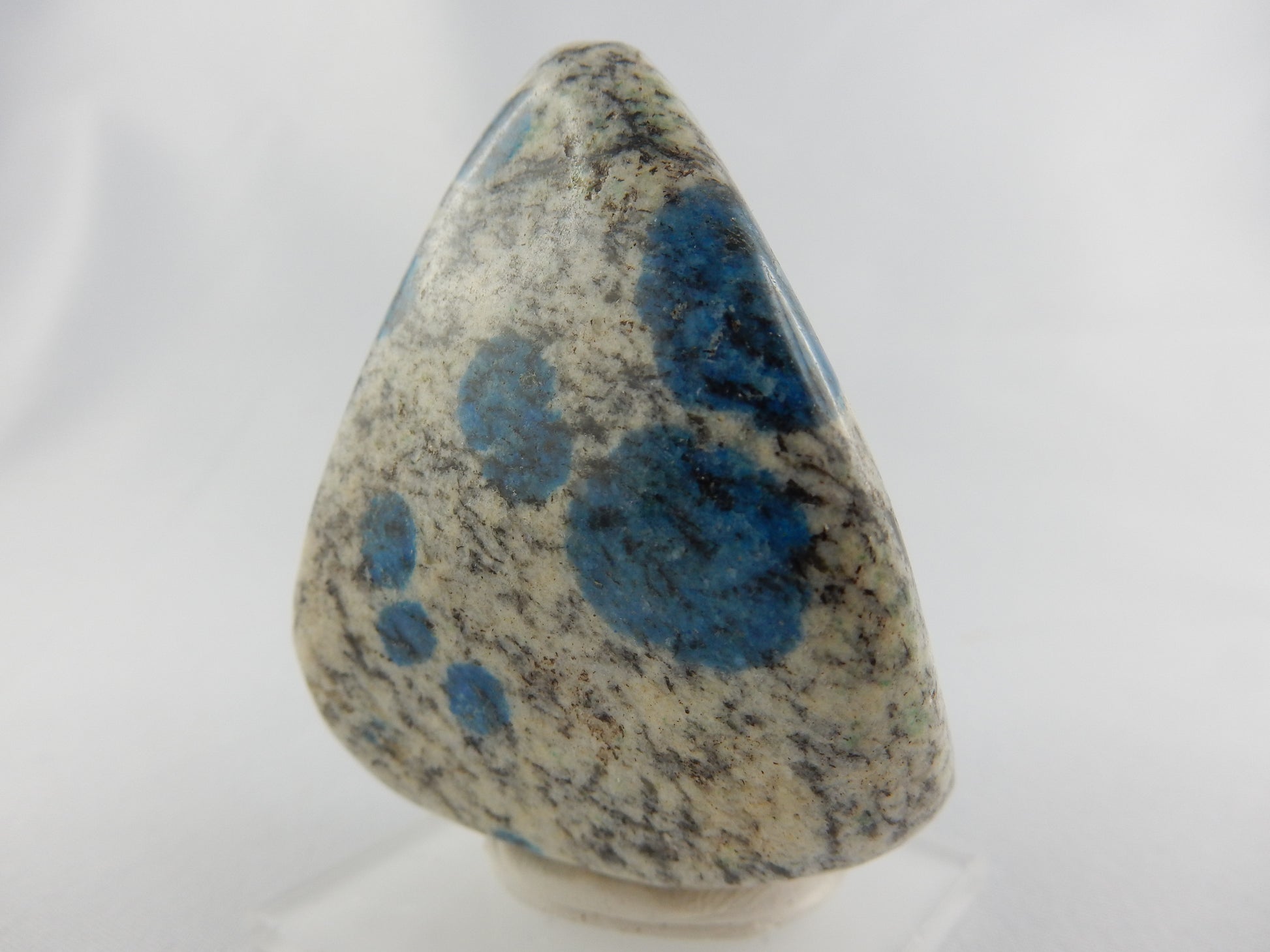 rare polished specimen of this unique rock - azurite spots on while granite gneiss - from K2 mountain area