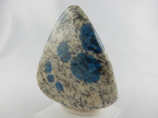 rare polished specimen of this unique rock - azurite spots on while granite gneiss - from K2 mountain area