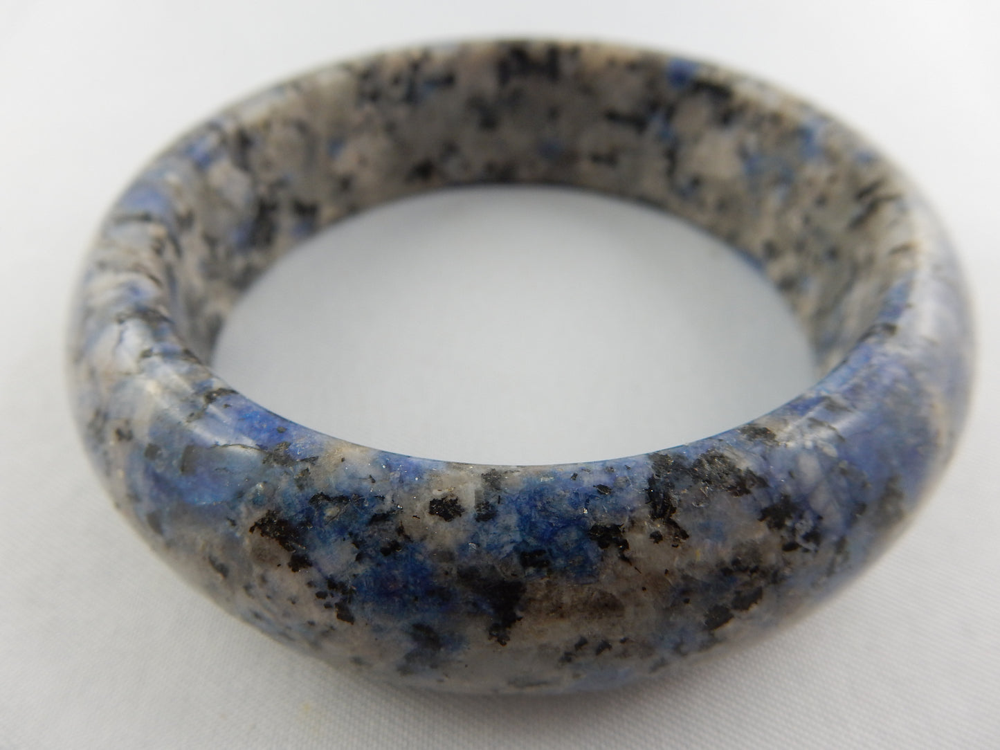 unique and rare "K2 Stone" - azurite inclusions in white granite/gneiss in a bracelet