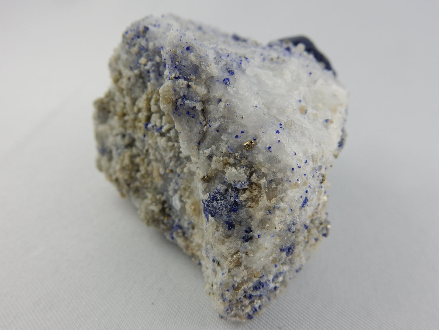 Lapis - Lazurite, Crystal on Calcite