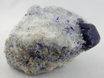 Lapis - Lazurite, Crystal on Calcite