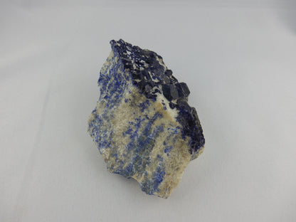 Lazurite on Calcite with Pyrite