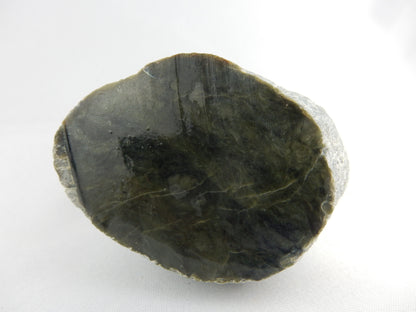 Half a small boulder specimen (or polishing raw) of NZ "Kawakawa" - classic white "skin" - part natural stream worn/part cut/polished