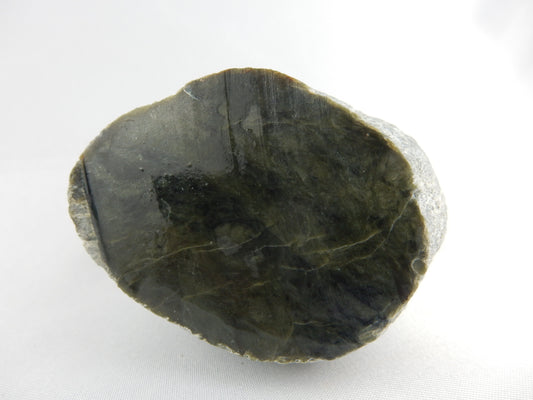 Half a small boulder specimen (or polishing raw) of NZ "Kawakawa" - classic white "skin" - part natural stream worn/part cut/polished