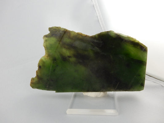 Slab translucent specimen (or polishing raw) of NZ "Kawakawa" - deep gemmy green/back highlights
