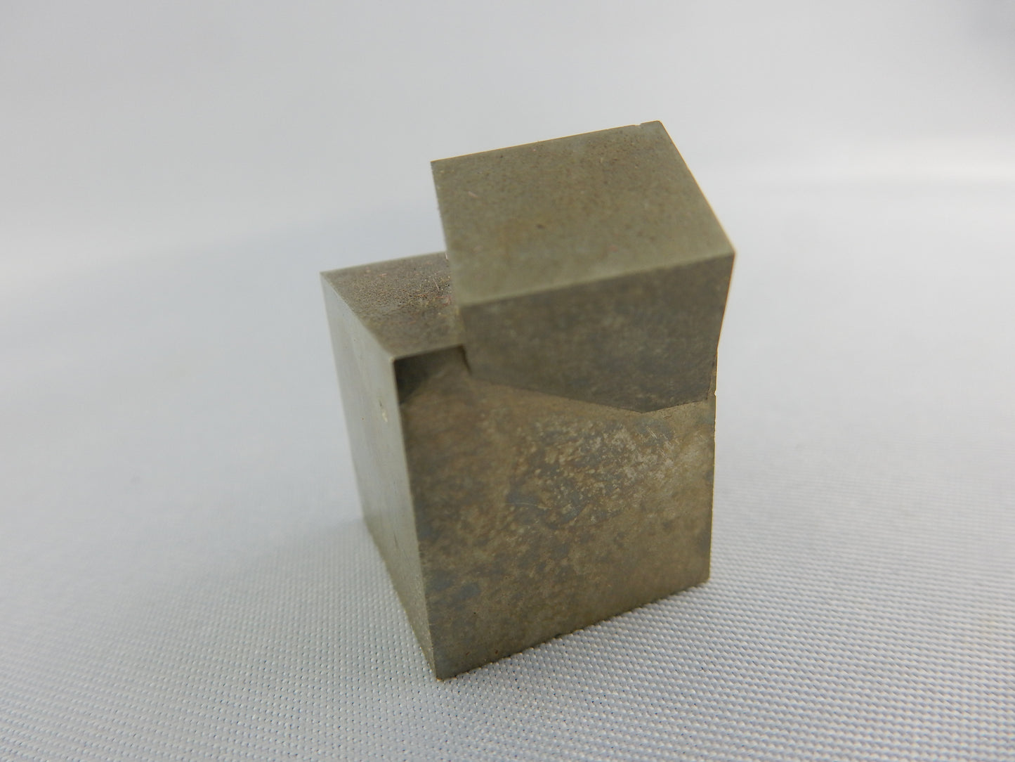 amazing totally natural "Nature's Scupture" of small Pyrite cube merged into a larger cube - only Navajun