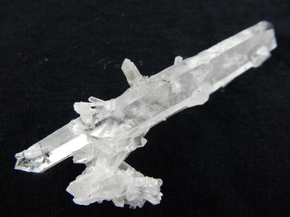 multiple double-terminated Quartz cluster with hematite inclusions at tips - multiple "sidecar" crystals all double terminated
