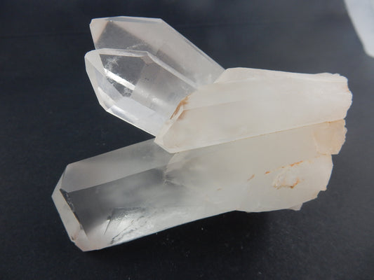 Interesting and showy perfect terminated cluster of gemmy quartz - including a prominent Tabular quartz