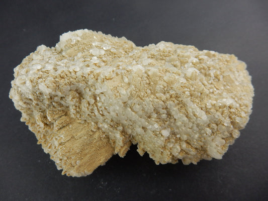 Very unique drusy-sparkles "drapery" of quartz on barite(?) and terminated quartz core