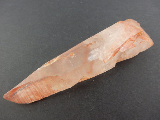 hematite quartz, single perfect tip of trigonal termination, coated with red hematite, healer's tool gift from nature