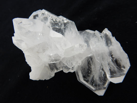 interesting gemmy 5-6 way "twin" Faden Quartz cluster with clear faden lines