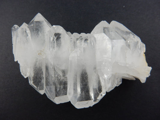 gemmy outstanding specimen of classic Faden Quartz - string of multiple double terminated tabbys strung along the faden line
