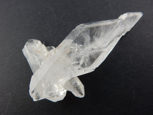 Faden Quartz - elongated "diamond-shaped" double terminated "floater" with two perpendicular double-terminated crystals attached