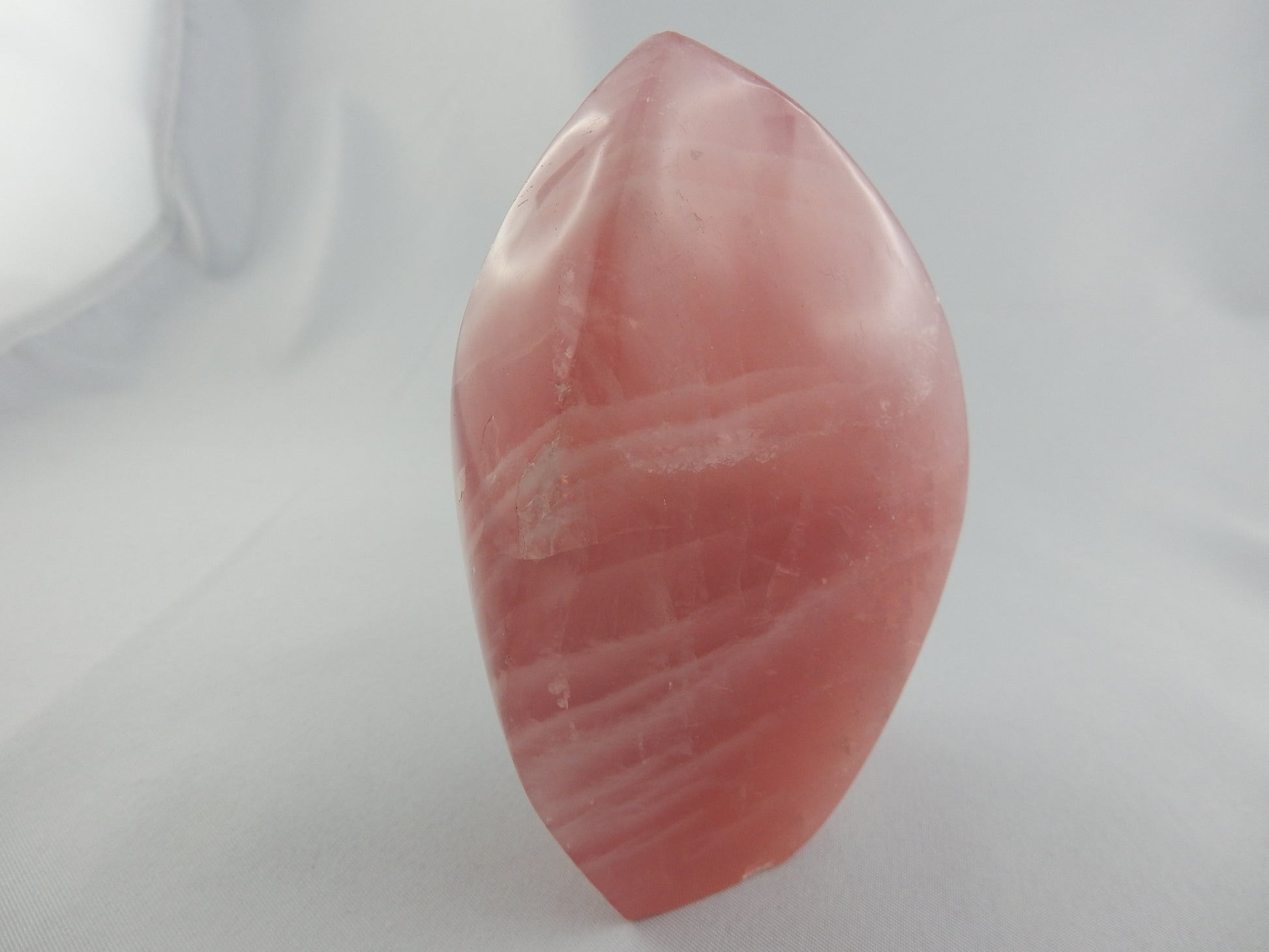 Rose Quartz freeform - deep pink finest quality/colour ever seen - gemmy smooth "flame" twist polish - the stone of love and compassion