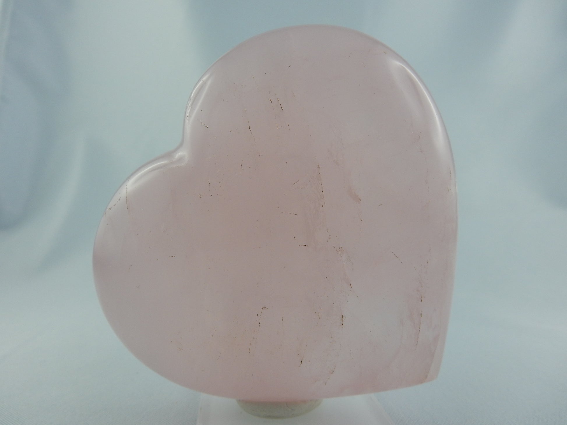 top quality polished gemmy rose quartz heart - the stone of love and compassion
