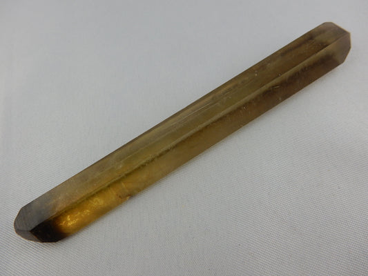 Smokey Quartz - long smokey-green perfectly double-terminated "Wand" - darker at both tips