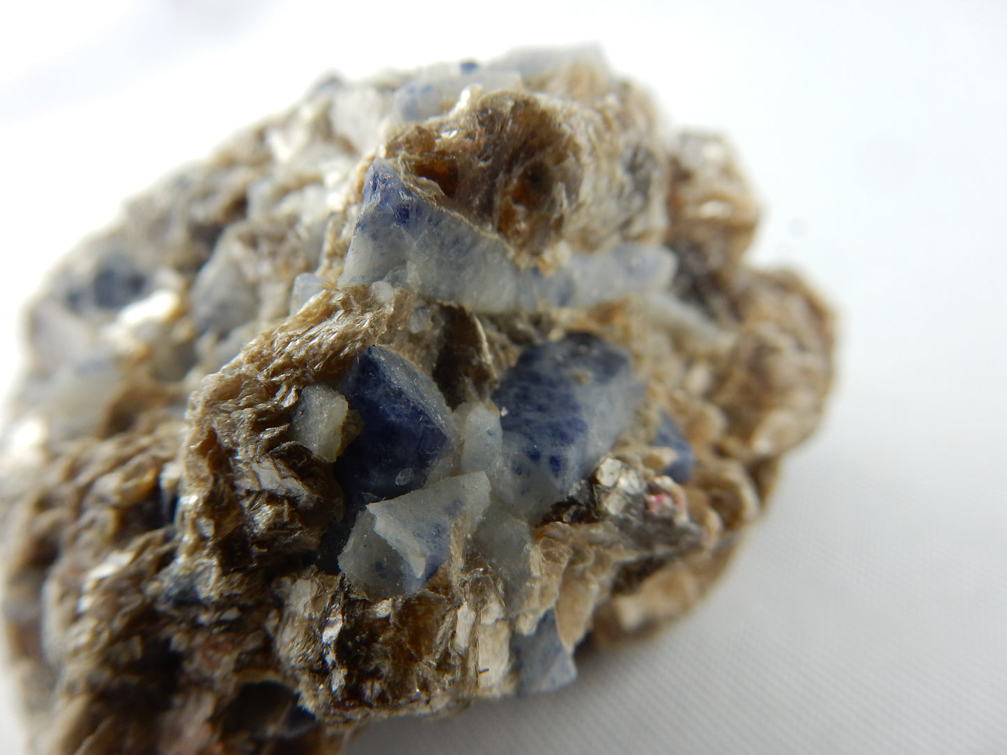 Blue Sapphire on Muscovite